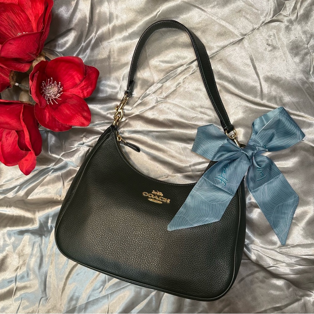 SOLD🌹Coach Teri Hobo • LIMITED EDITION Pebbled Leather WINTER GREEN Shoulder Bag - Picture 1 of 15